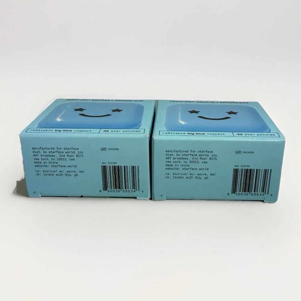 Starface‎ Big Blue Compact + 32 Star Patches w/Salicylic Acid Lot Of 2